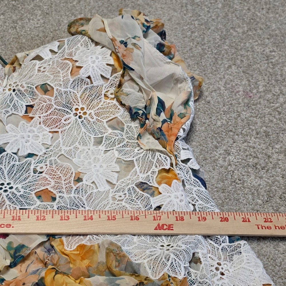 Anthropologie Ruffled Lace High-Low Floral Dress Ivory Comb 16W Plus NWT Boho - Picture 7 of 13